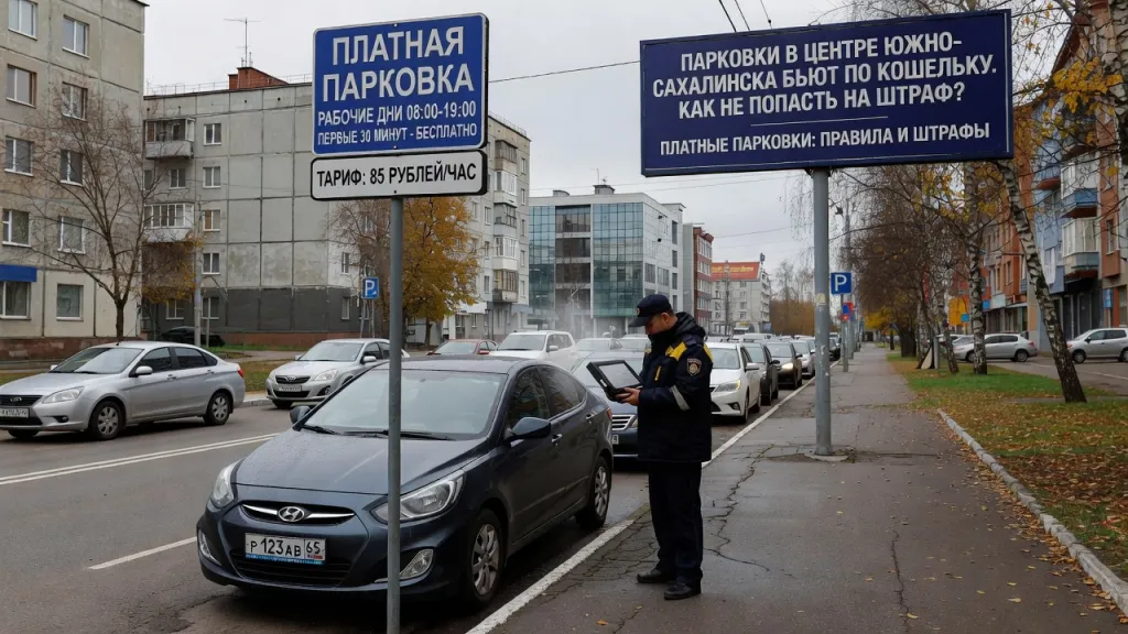 Парковки в центре Южно-Сахалинска бьют по кошельку. Как не попасть на штраф?